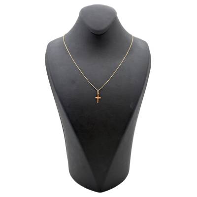 LANT SI PANDANT IN FORMA DE CRUCE DIN AUR GALBEN 14K_129044