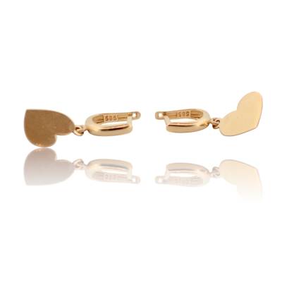 CERCEI LUNGI CU PANDANT INIMA DIN AUR GALBEN 14K_128914