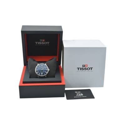 TISSOT CARSON PREMIUM POWERMATIC 80 STEEL 40 BLUE DIAL BOX+PAPERS REF: T122.407.16.043.00