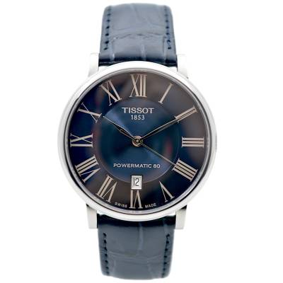TISSOT CARSON PREMIUM POWERMATIC 80 STEEL 40 BLUE DIAL BOX+PAPERS REF: T122.407.16.043.00