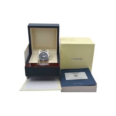 LONGINES CONQUEST 43 QUARTZ STAINLESS STEEL BLACK DIAL BOX + PAPERS 2020 REF: L3.760.4.56.6