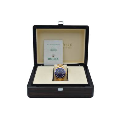 ROLEX SUBMARINER DATE 40 YELLOW GOLD BLUE DIAL OYSTER VINTAGE AUTOMATIC REF: 16618    