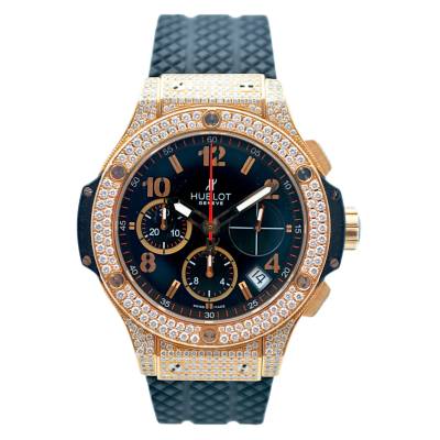 HUBLOT BIG BANG 41 AUTOMATIC ROSE GOLD DIAMOND PAVÉ BOX + PAPERS 2013 REF: 341.PX.130.RX.174