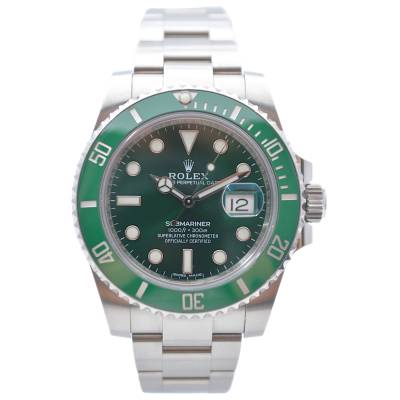 ROLEX SUBMARINER DATE “HULK” 40 AUTOMATIC GREEN CERAMIC OYSTERSTEEL BOX + PAPERS 2019 REF: 116610LV