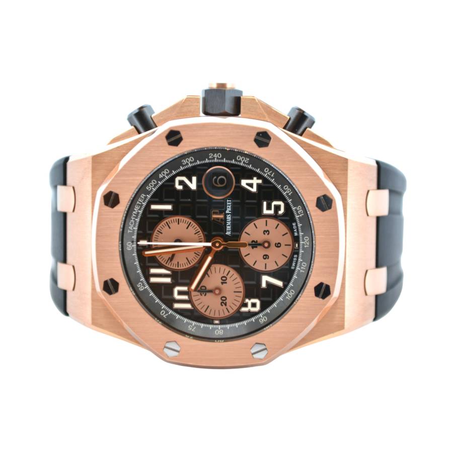 AUDEMARS PIGUET ROYAL OAK OFFSHORE CHRONOGRAPH 42MM ROSE GOLD FULL SET REF: 26470OR.OO.A002CR.02.A