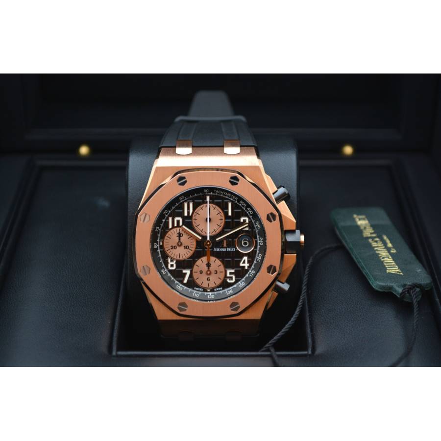AUDEMARS PIGUET ROYAL OAK OFFSHORE CHRONOGRAPH 42MM ROSE GOLD FULL SET REF: 26470OR.OO.A002CR.02.A