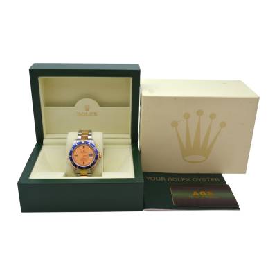 ROLEX SUBMARINER DATE 40 SERTI DIAL TWO TONE BLUE BEZEL 1996 REF: 16613SG