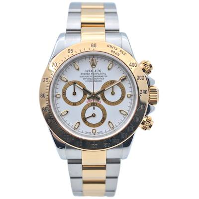 ROLEX DAYTONA COSMOGRAPH 40 TWO TONE WHITE DIAL BOX+PAPERS 2004 REF: 116523