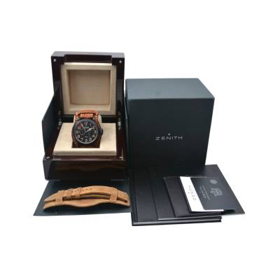 ZENITH PILOT TYPE 20 GMT 48 AUTOMATIC TITANIUM LIMITED EDITION FULL SET 2015 REF: 96.2431.693/21.C738