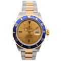 ROLEX SUBMARINER DATE 40 SERTI DIAL TWO TONE BLUE BEZEL 1996 REF: 16613SG