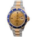ROLEX SUBMARINER DATE 40 SERTI DIAL TWO TONE BLUE BEZEL 1996 REF: 16613SG