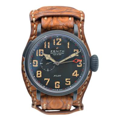 ZENITH PILOT TYPE 20 GMT 48 AUTOMATIC TITANIUM LIMITED EDITION FULL SET 2015 REF: 96.2431.693/21.C738