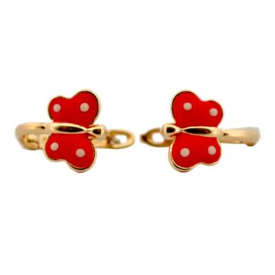 CERCEI PENTRU COPII IN FORMA DE FLUTURAS DIN AUR GALBEN 14K_129823