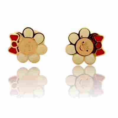 CERCEI CU SURUB PENTRU COPII IN FORMA DE FLOARE DIN AUR GALBEN 14K_129496