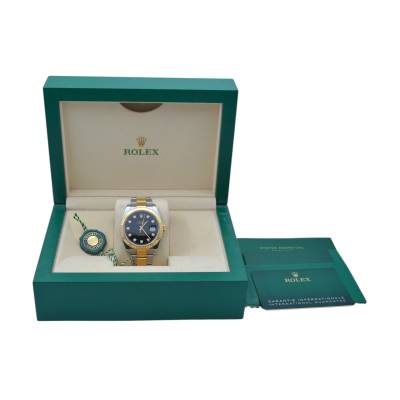 ROLEX DATEJUST 41 AUTOMATIC BLACK DIAMOND DIAL TWO TONE OYSTER FULL SET 2021 REF: 126333