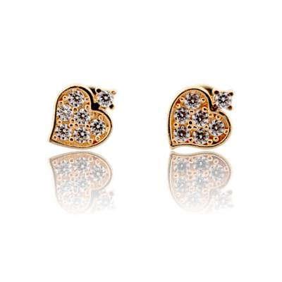 CERCEI CU SURUB IN FORMA DE INIMA DIN AUR GALBEN 14K_129511