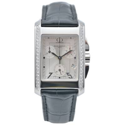 BAUME & MERCIER HAMPTON 28x44 QUARTZ SILVER DIAL DIAMONDS FULL SET 2007 REF: 65428 / M0A08371