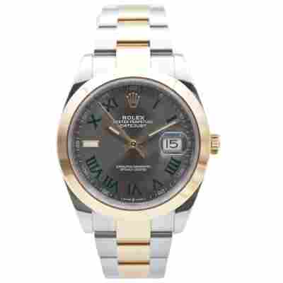 ROLEX DATEJUST 41 TWO TONE WIMBLEDON DIAL FULL SET 2021 OYSTER REF: 126303