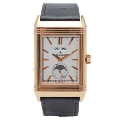 JAEGER LE-COULTRE REVERSO TRIBUTE CALENDAR ROSE GOLD MOONPHASE FULL SET 2017 MANUAL WINDING REF: Q3912420