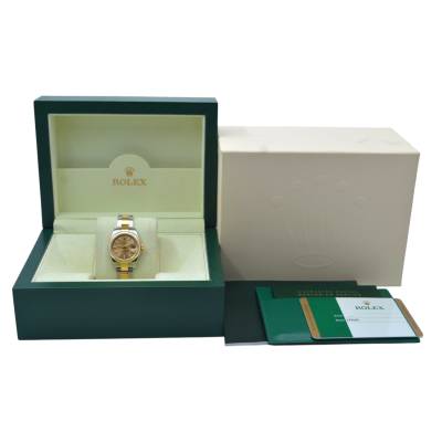 ROLEX LADY DATEJUST 26 AUTOMATIC TWO TONE CHAMPAGNE DIAL OYSTER BOX + PAPERS 2017 REF: 179163