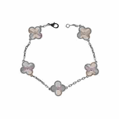 BRATARA VAN CLEEF&ARPELS VINTAGE ALHAMBRA DIN AUR ALB 18K FULL SET 2023 REF: VCARP9XE00