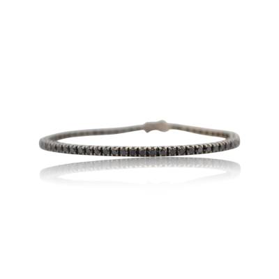 BRATARA DIN AUR ALB 18K CU DIAMANTE NATURALE NEGRE_122224