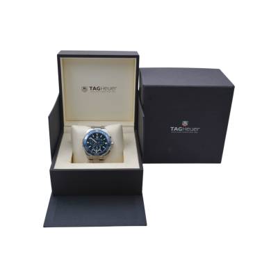 TAG HEUER AQUARACER CHRONOGRAPH 43 QUARTZ BLUE DIAL STAINLESS STEEL BOX ONLY  REF: CAY111B.BA0927