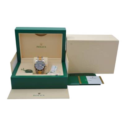ROLEX SUBMARINER DATE 40 OYSTER TWO TONE BLACK CERAMIC AUTOMATIC BOX+PAPERS 2019 REF: 116613LN