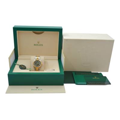 ROLEX DATEJUST 31 TWO TONE OLIVE DIAMOND DIAL BOX+PAPERS OYSTER 2023 REF: 278273