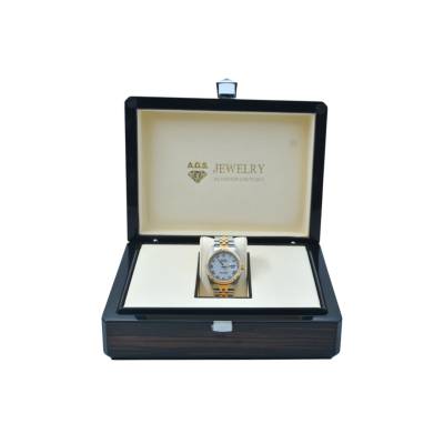 ROLEX DATEJUST 36 TWO TONE WHITE DIAL ROMAN NUMERALS AUTOMATIC JUBILEE 2000 REF 16233