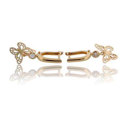 CERCEI LUNGI CU MODEL FLUTURE DIN AUR GALBEN 14K_129954