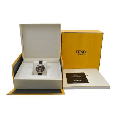 FENDI POLICROMIA OBSIDIAN 38 QUARTZ TWO TONE DIAMONDS BOX+PAPERS 2019 REF: F511237571H2
