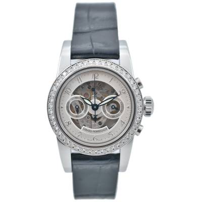 GIRARD PERREGAUX 1966 SMALL CHRONOGRAPH 32 AUTOMATIC STEEL DIAMONDS SKELETON REF: 8046