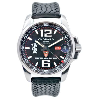 CHOPARD MILLE MIGLIA GRAN TURISMO XL 44 AUTOMATIC STAINLESS STEEL UEFA 2004 BLACK DIAL REF: 16/8997
