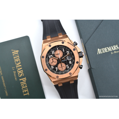 AUDEMARS PIGUET ROYAL OAK OFFSHORE CHRONOGRAPH 42MM ROSE GOLD FULL SET REF: 26470OR.OO.A002CR.02.A
