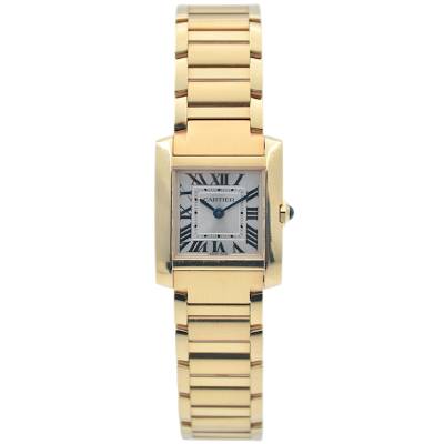 CARTIER TANK FRANCAISE SMALL MODEL 25.7x21.2MM QUARTZ YELLOW GOLD SILVER DIAL FULL SET 2023 REF: WGTA0114