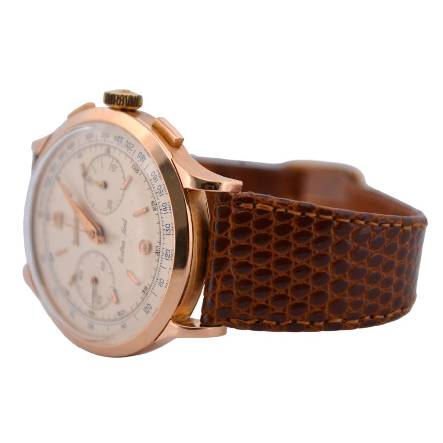 EBERHARD&CO EXTRA-FORT 39MM YELLOW GOLD SILVER MANUAL WINDING VINTAGE REF: 14007