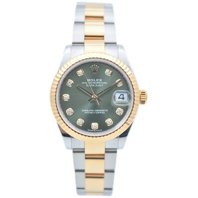 ROLEX DATEJUST 31 TWO TONE OLIVE DIAMOND DIAL BOX+PAPERS OYSTER 2023 REF: 278273