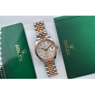 ROLEX DATEJUST 31 EVEROSE&STEEL SILVER FULL SET 2021 JUBILEE AUTOMATIC REF: 278271