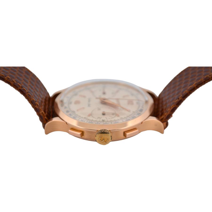 EBERHARD&CO EXTRA-FORT 39MM YELLOW GOLD SILVER MANUAL WINDING VINTAGE REF: 14007