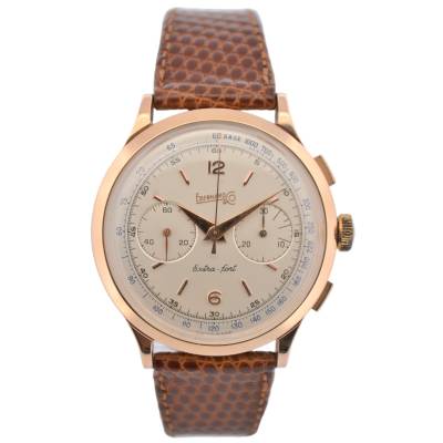 EBERHARD&CO EXTRA-FORT 39MM YELLOW GOLD SILVER MANUAL WINDING VINTAGE REF: 14007