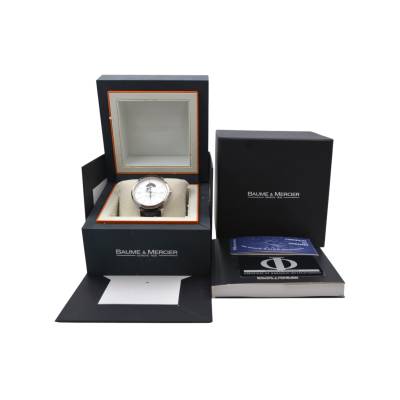 BAUME & MERCIER CLASSIMA XL OPEN HEART 42 AUTOMATIC STEEL SILVER DIAL BOX+PAPERS 2010 REF: 65558