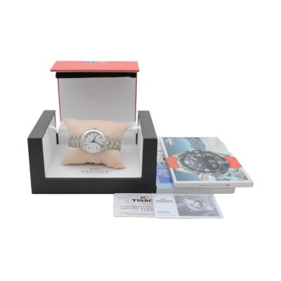 TISSOT T CLASSIC PR 100 33MM SILVER DIAMOND DIAL STEEL BOX+PAPERS 2020 QUARTZ REF: T101.210.11.036.00