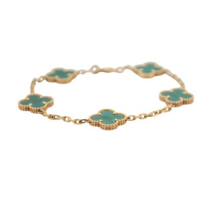 BRATARA VAN CLEEF&ARPELS ALHAMBRA DIN AUR GALBEN 18K CU MALACHIT_124226