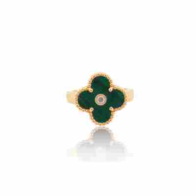 INEL VAN CLEEF&ARPELS ALHAMBRA DIN AUR GALBEN 18K CU MALACHIT_124218