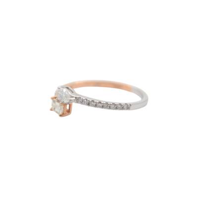 INEL DIN AUR ALB SI ROZ 18K CU DIAMANTE NATURALE