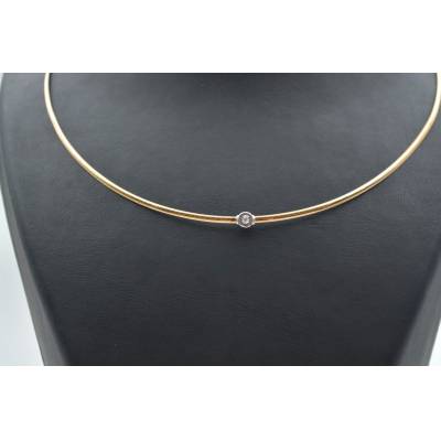 COLIER DIN AUR ALB SI GALBEN 14K CU DIAMANT NATURAL_123873