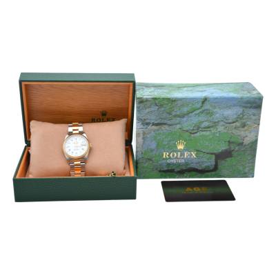 ROLEX OYSTER PERPETUAL DATE 34 YELLOW GOLD&STEEL OYSTER WHITE DIAL 1991 REF: 15223