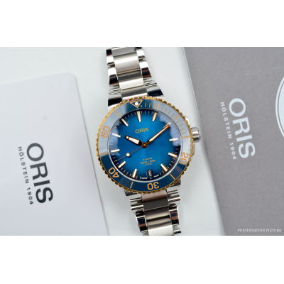 ORIS AQUIS DATE CALIBRE 400 TWO TONE 42.5 FULL SET NEW REF: 01 400 7769 6355