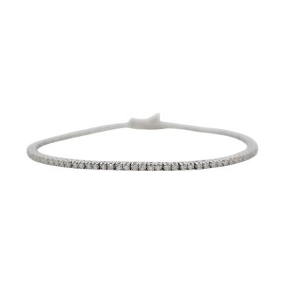 BRATARA TENIS DIN AUR ALB 18K CU DIAMANTE NATURALE